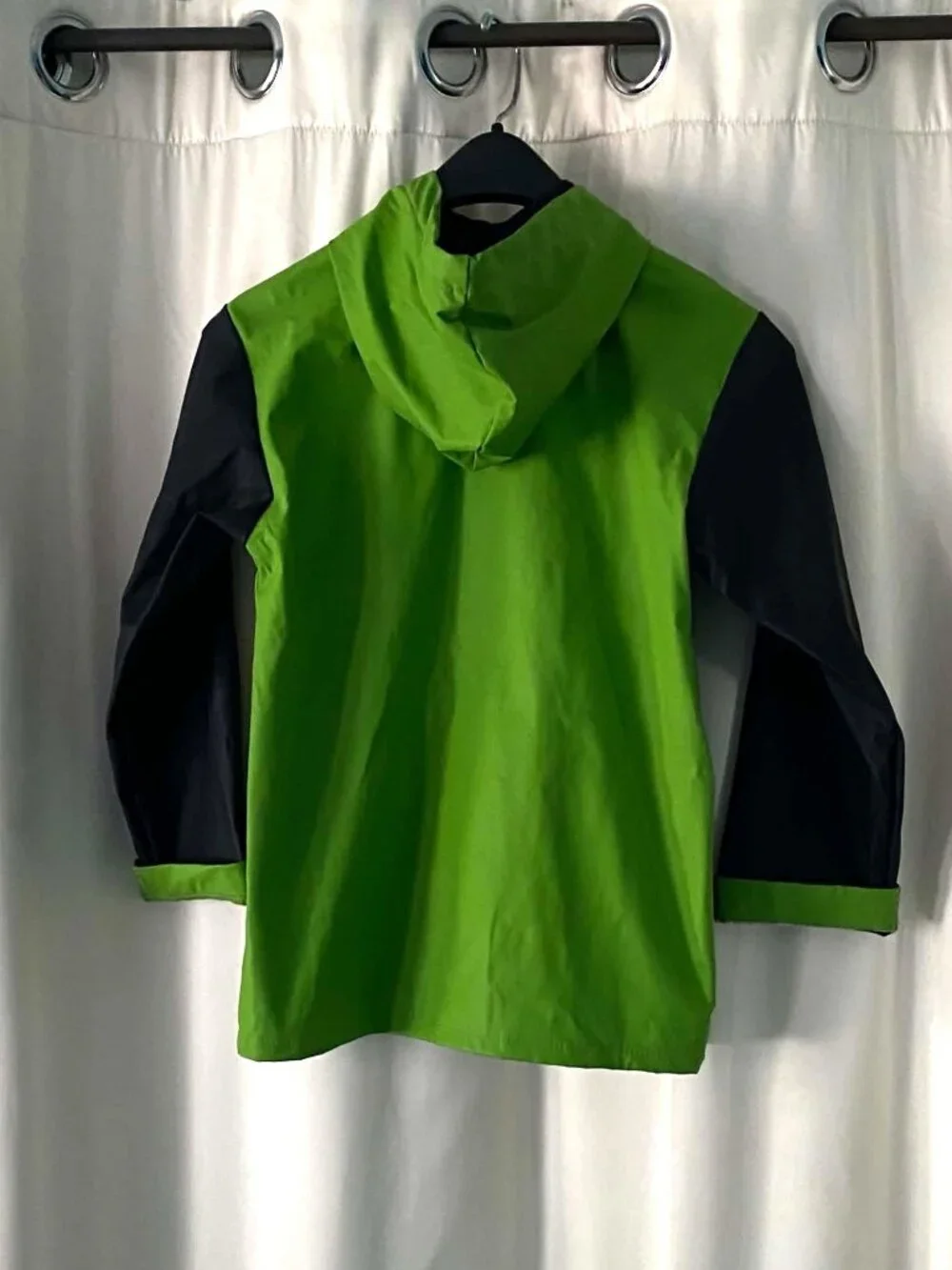 Nickelodeon TMNT Boys Raincoat Hooded Snap Front Green Rain Jacket Size M/L